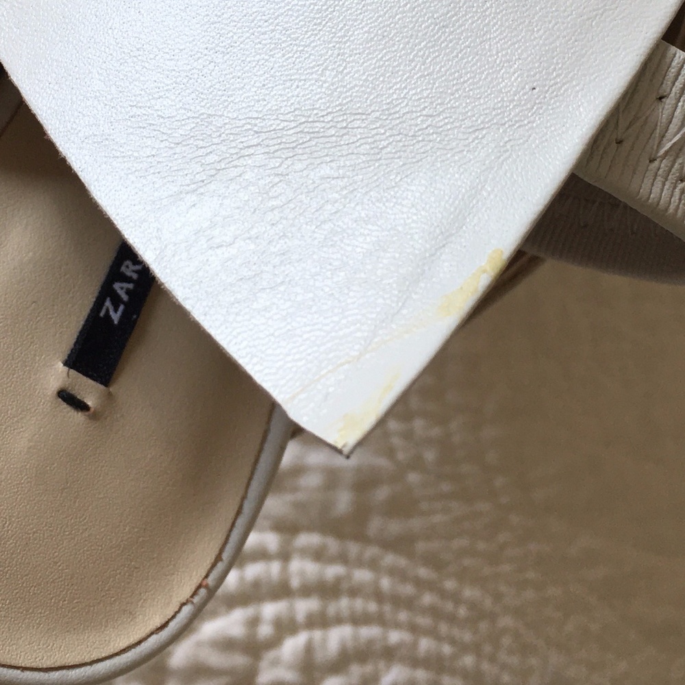 Zara Leather Sandals Heels Shoes with Bow Womens 6.5 - Picture 7 of 16